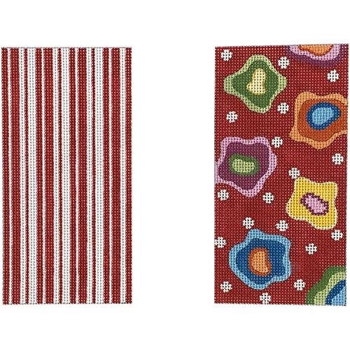 Dotty Floral EGC   Red Background Painted Canvas The Meredith Collection 
