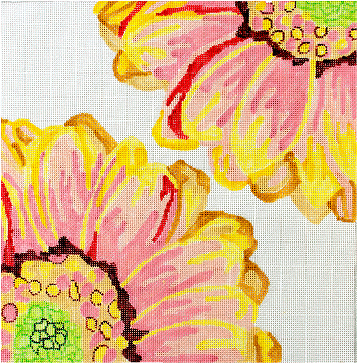 Double Delights - Sunset Daisy Painted Canvas Jean Smith 