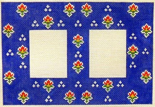 Double Frame   Blue Painted Canvas Cooper Oaks Design 
