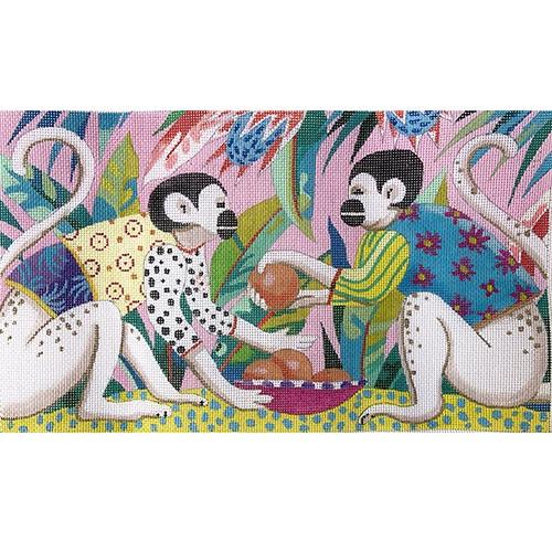 Double Monkey Clutch Painted Canvas Colors of Praise  - 1