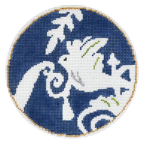 Dove in Blue Painted Canvas The Plum Stitchery  - 1