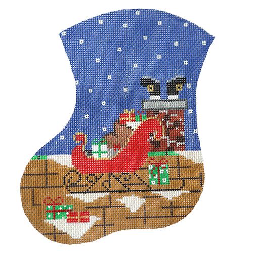 Down the Chimney Mini Stocking Painted Canvas The Meredith Collection 