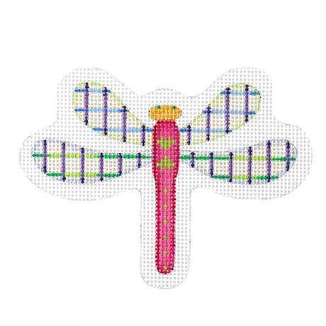 Dragonfly   Pink, Green & Blue Painted Canvas Burnett & Bradley  - 1