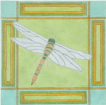 Dragonfly with Border Painted Canvas CBK Needlepoint Collections  - 1