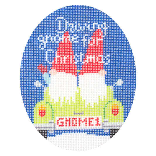 Driving Gnome for Christmas Kits Needlepoint To Go Printed Canvas 