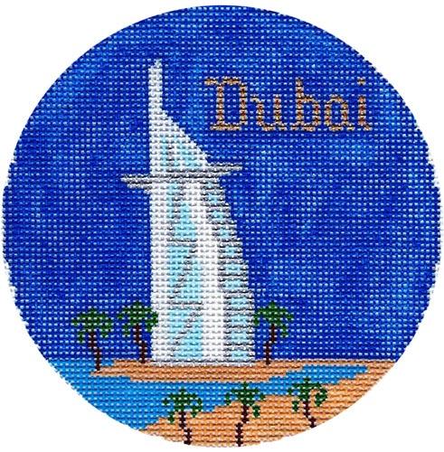 Dubai Ornament Painted Canvas Silver Needle 
