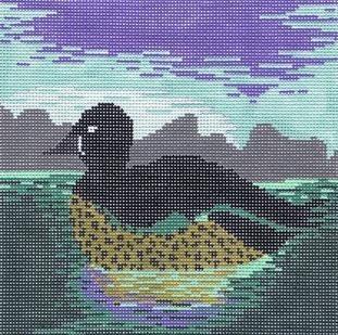 Duck in Pond Painted Canvas Cooper Oaks Design  - 1