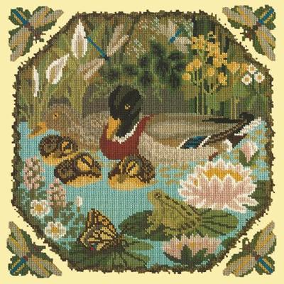 Duck Pond Needlepoint Kit Kits Elizabeth Bradley Design Butter Yellow 
