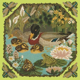Duck Pond Needlepoint Kit Kits Elizabeth Bradley Design Pale Lime 
