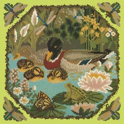 Duck Pond Needlepoint Kit Kits Elizabeth Bradley Design Pale Lime 
