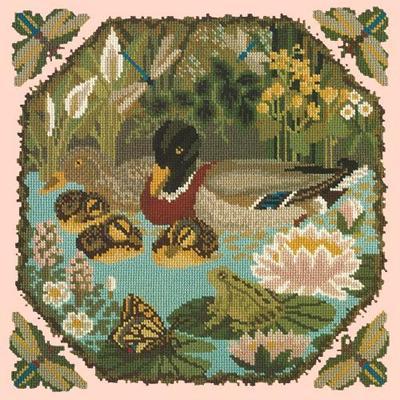Duck Pond Needlepoint Kit Kits Elizabeth Bradley Design Salmon Pink 
