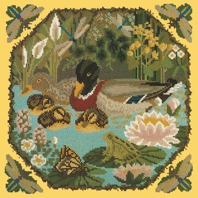 Duck Pond Needlepoint Kit Kits Elizabeth Bradley Design Sunflower Yellow 
