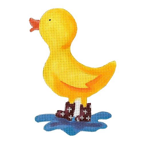 Duck with Rain Boots Painted Canvas Madeleine Elizabeth 