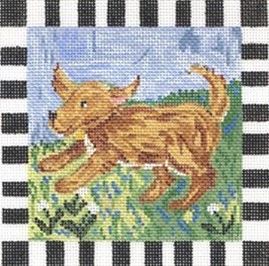 Dudley Dog Painted Canvas Cooper Oaks Design  - 1