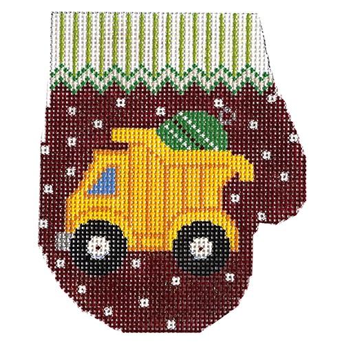 Dump Truck Mitten Painted Canvas The Meredith Collection  - 1