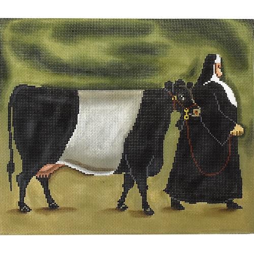 Dutch Belted Cow Painted Canvas Cooper Oaks Design  - 1