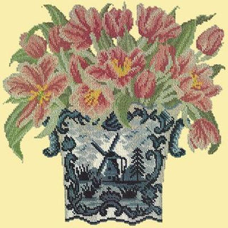Dutch Tulips Needlepoint Kit Kits Elizabeth Bradley Design Butter Yellow 
