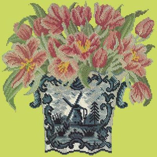 Dutch Tulips Needlepoint Kit Kits Elizabeth Bradley Design Pale Lime 
