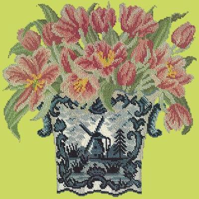 Dutch Tulips Needlepoint Kit Kits Elizabeth Bradley Design Pale Lime 
