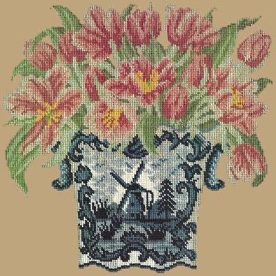 Dutch Tulips Needlepoint Kit Kits Elizabeth Bradley Design Sand 
