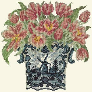 Dutch Tulips Needlepoint Kit Kits Elizabeth Bradley Design Winter White 
