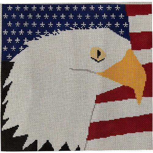 Eagle & Flag Painted Canvas A Stitch in Time  - 1