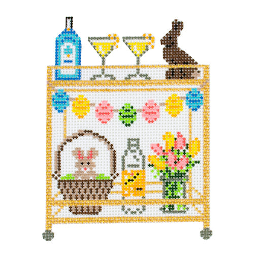 Easter Bar Cart Painted Canvas Morgan Julia Designs  - 1