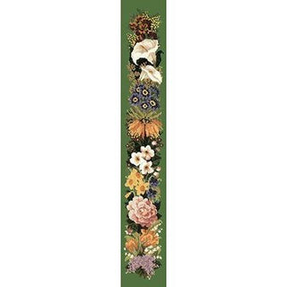 Easter Bell Pull Needlepoint Kit Kits Elizabeth Bradley Design Dark Green 

