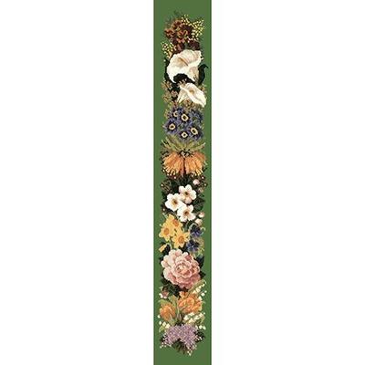 Easter Bell Pull Needlepoint Kit Kits Elizabeth Bradley Design Dark Green 
