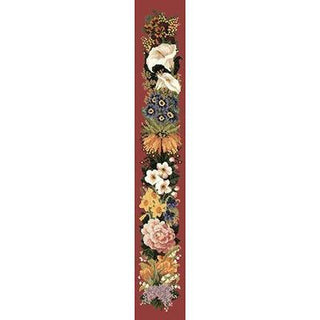 Easter Bell Pull Needlepoint Kit Kits Elizabeth Bradley Design Dark Red 
