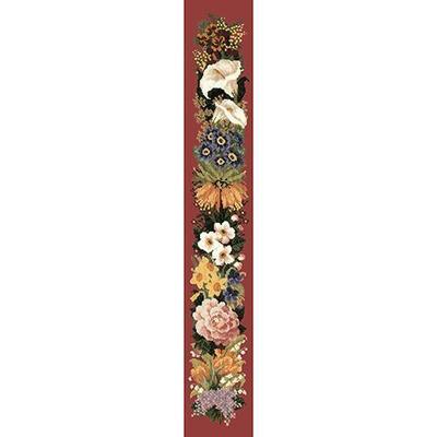 Easter Bell Pull Needlepoint Kit Kits Elizabeth Bradley Design Dark Red 

