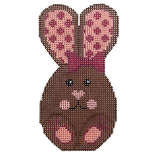 Easter Bunny   Pink/Fuchsia Painted Canvas Kimberly Ann Needlepoint 
