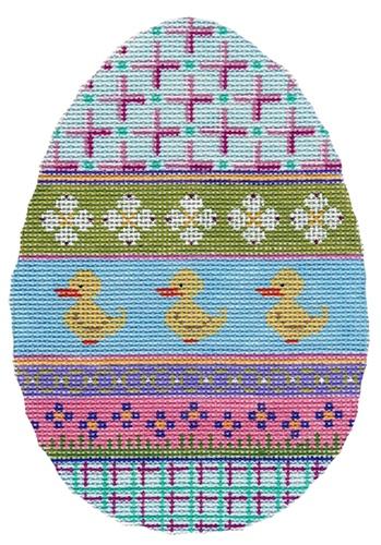 Easter Egg with Ducks Painted Canvas Labors of Love Needlepoint 
