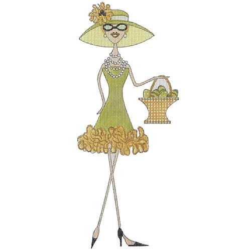 Easter Girl with Basket Painted Canvas & More  - 1