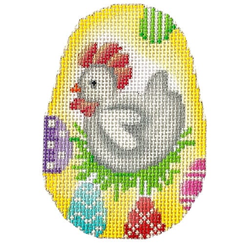 Easter Rooster on Yellow Egg Painted Canvas Associated Talents 