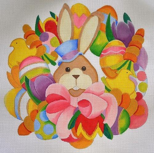Easter Wreath Painted Canvas Raymond Crawford Designs 