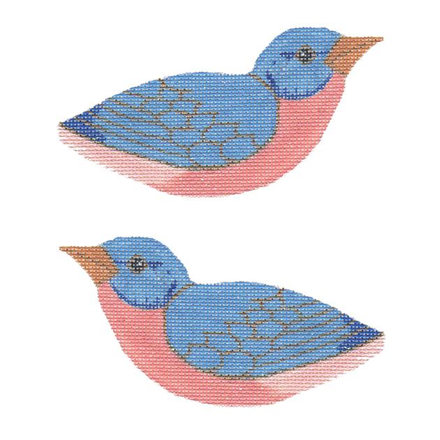Eastern Blue Bird Painted Canvas Labors of Love Needlepoint  - 1