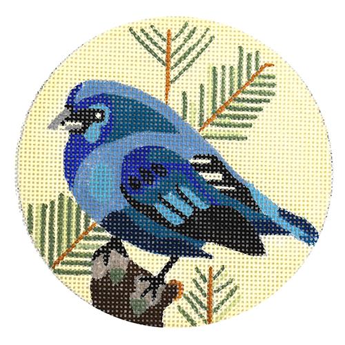 Eastern Blue Bunting Painted Canvas Melissa Prince Designs 