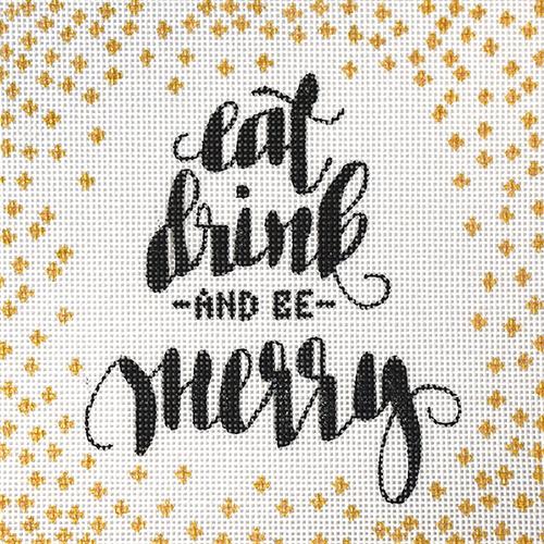 Eat, Drink, & Be Merry Painted Canvas A Poore Girl Paints  - 1