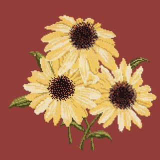Echinaceas Needlepoint Kit Kits Elizabeth Bradley Design Dark Red 
