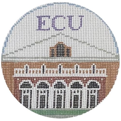 ECU   Wright Auditorium Round Painted Canvas Kathy Schenkel Designs 
