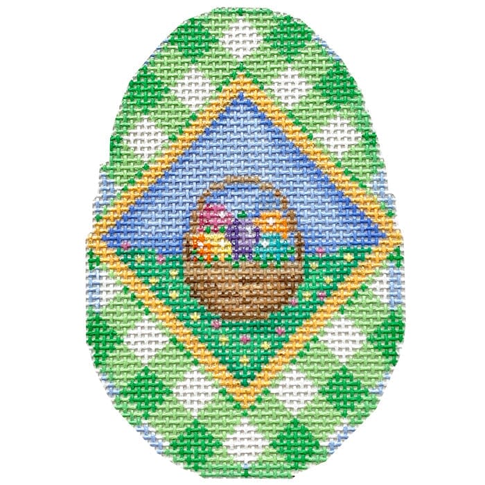 Egg Basket/Gingham Egg Painted Canvas Associated Talents 