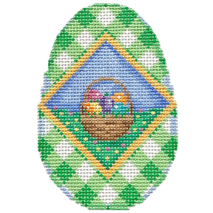 Egg Basket/Gingham Egg Painted Canvas Associated Talents 
