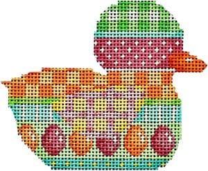 Egg / Pattern Stripe Duckie Painted Canvas Associated Talents 