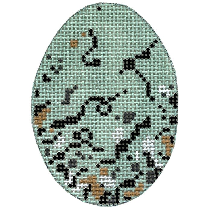 Egg Series   Red Winged Blackbird Egg Painted Canvas The Plum Stitchery  - 1