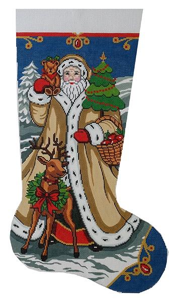 Elegant Santa #2 Painted Canvas Lee's Needle Art Inc. 
