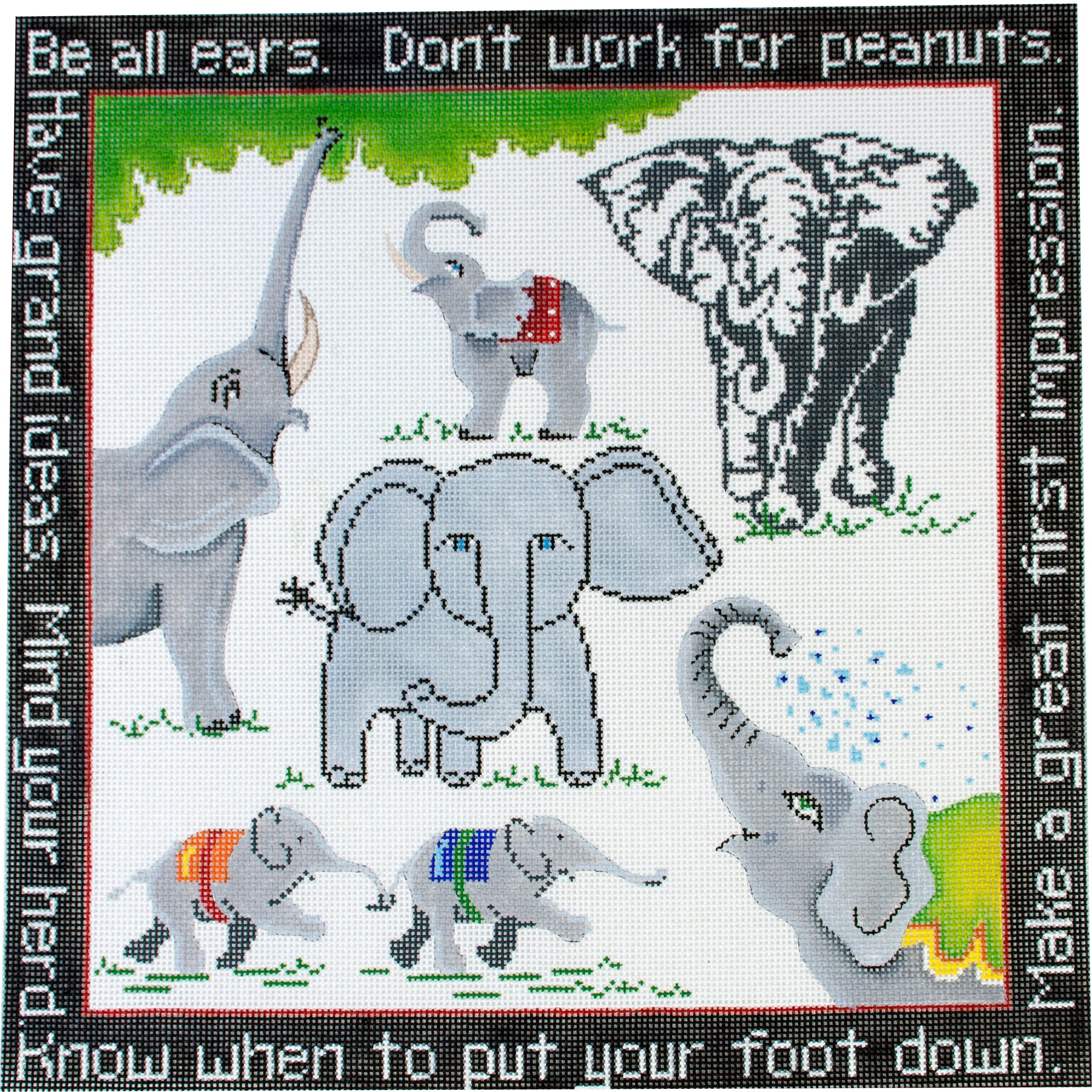 Elephant Advice Painted Canvas Patti Mann  - 1