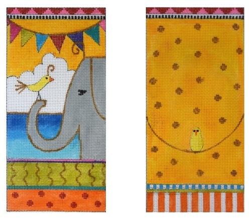 Elephant / Bird Eyeglass Case Painted Canvas Colors of Praise 