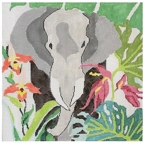 Elephant Guard Painted Canvas Jean Smith 
