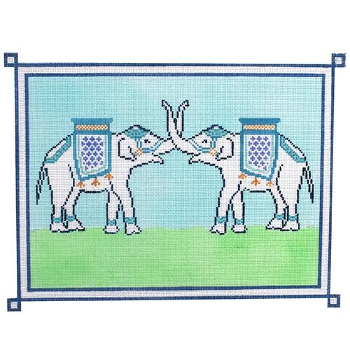 Elephant Parade (MJD) Painted Canvas Morgan Julia Designs  - 1